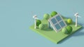 Solar-powered houses, ecology is an energy saving concept for getting free energy from the sun. Eco-friendly smart home