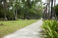 Solar-powered lantern post in the park Royalty Free Stock Photo