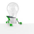 Solar powered light bulb robot - blank banner