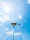 solar powered lights installed on the street Royalty Free Stock Photo