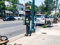 A solar powered paid parking station