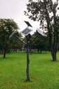 Solar powered street lamp in park Royalty Free Stock Photo