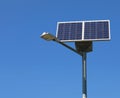 solar powered street lamp with photovoltaic panel and battery gr Royalty Free Stock Photo