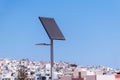 Solar powered street light in Greece. Royalty Free Stock Photo