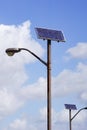 Solar powered street light pole, San Jose, California Royalty Free Stock Photo