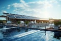 A solar-powered water desalination plant providing clean water