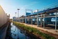 A solar-powered water desalination plant providing clean water