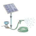Solar Powered Water Pump Irrigation System Illustration Royalty Free Stock Photo