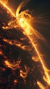 Solar prominences huge eruptions moving gracefully through space Royalty Free Stock Photo