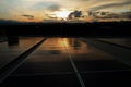 Solar PV Rooftop Beautiful Sunset Sky Royalty Free Stock Photo