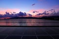 Solar PV Rooftop Sunrise Beautiful Sky Royalty Free Stock Photo