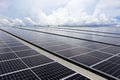 Solar PV Rooftop System on Industry Roof with Cloudy Sky Royalty Free Stock Photo