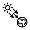 Solar Radiation Vector Thick Line Icon For Personal And Commercial Use