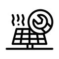 Solar repair icon vector outline illustration