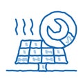 solar repair doodle icon hand drawn illustration