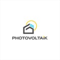 Solar Roof Energy Logo Graphic Design With Modern Line Royalty Free Stock Photo