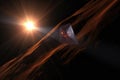 solar sail spacecraft approaching exoplanet