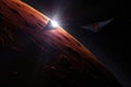 solar sail spacecraft approaching exoplanet