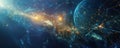 Solar sails in deep space, abstract geometric patterns ,Generative AI
