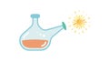 Solar Science Research Icon: Flask with Light Rays, vector design Generative AI Royalty Free Stock Photo