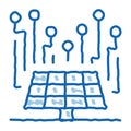 solar sensors doodle icon hand drawn illustration