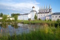 Solar September morning in the Tikhvin Uspensky monastery. Leningrad region, Russia Royalty Free Stock Photo