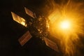 Solar spacecraft approaches the sun during its mission to study solar activities in detail Royalty Free Stock Photo