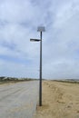 Solar street lamp on a cloudy day Royalty Free Stock Photo