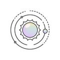 Solar or sun system icon. Vector planetary orbit. Royalty Free Stock Photo