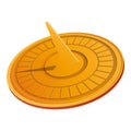 Solar sundial icon, cartoon style
