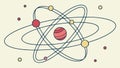 Solar System Atom Model: Interconnected Planetary Orbits, vector design Generative AI Royalty Free Stock Photo
