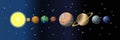 Solar system cartoon planets