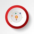 Solar system colored button icon. Element of space illustration. Signs and symbols icon can be used for web, logo, mobile app, UI Royalty Free Stock Photo