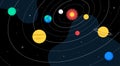 Solar system - colorful flat design style illustration Royalty Free Stock Photo