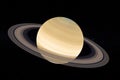 Solar System Concept. View of Full Big Planet Saturn with Rings from Space. Elements of this image furnished by NASA. 3d Rendering Royalty Free Stock Photo