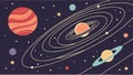 Solar System Exploration: Planets, Astronomy, and the Universe, vector design Generative AI Royalty Free Stock Photo