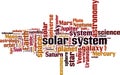 Solar system history word cloud Royalty Free Stock Photo