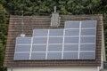 Solar system on house roof Royalty Free Stock Photo