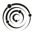 Solar system icon. Planet orbit symbol. Space element Vector. Black circular shape. Royalty Free Stock Photo