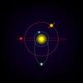 Solar system icon. planetary model