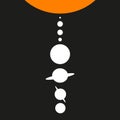 Solar system icon. Sun and planets symbol. Vector illustration. Royalty Free Stock Photo