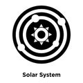 Solar System icon vector isolated on white background, logo concept of Solar System sign on transparent background, black filled Royalty Free Stock Photo