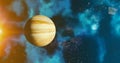 The solar system Jupiter planet concept over galactic background Jupiter and Milky Way solar system planets astronomy