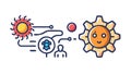 Solar System Mechanism Gear Vector Icon, vector design Generative AI Royalty Free Stock Photo