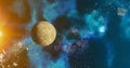 He solar system Mercury planet concept over galactic background Mercury and Milky Way solar system planets astronomy