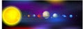 Solar System Milky Way Galaxy in Space View Cartoon Royalty Free Stock Photo