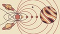 Solar System Orbit Abstract Vector Graphic, vector design Generative AI Royalty Free Stock Photo
