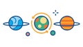 Solar System Planet Orbits Vector, vector design Generative AI Royalty Free Stock Photo