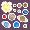 Solar system planet stickers