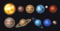 Solar system planets, celestial bodies Royalty Free Stock Photo